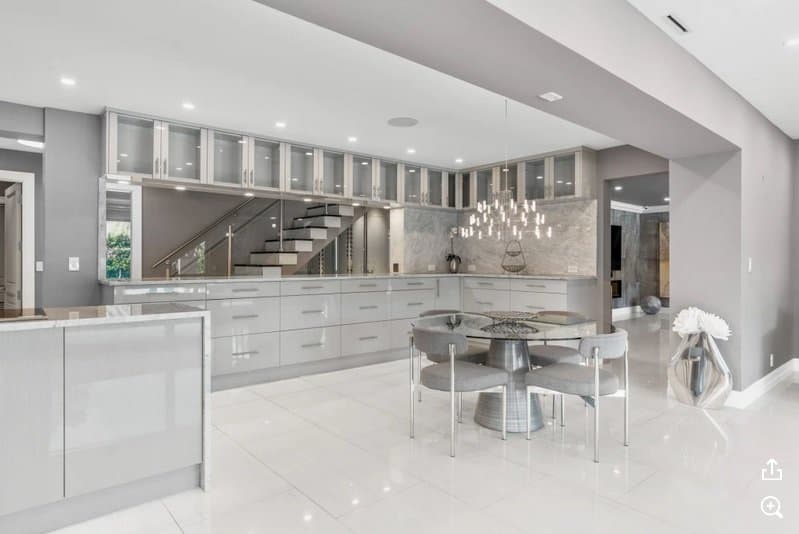 The ultra-luxurious kitchen inside Bhad Bhabie's house in Boca Raton, Florida. 