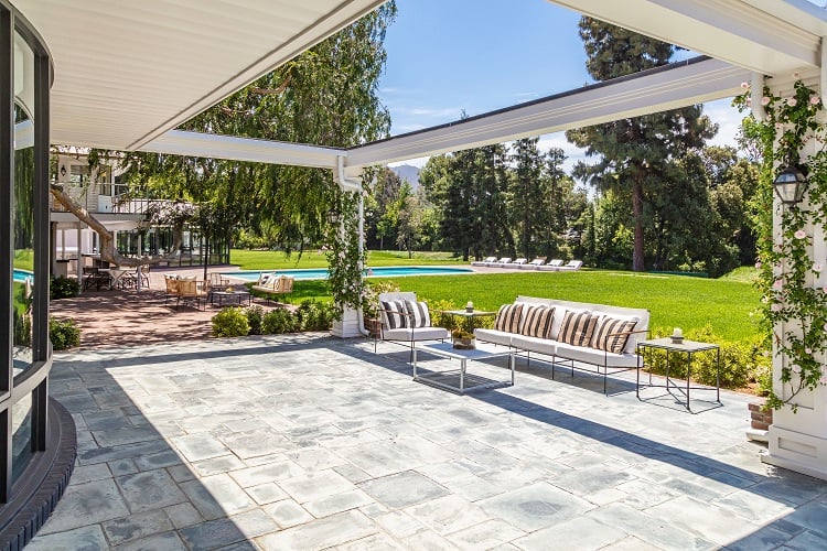 Outdoor terrace on the grounds of the estate.