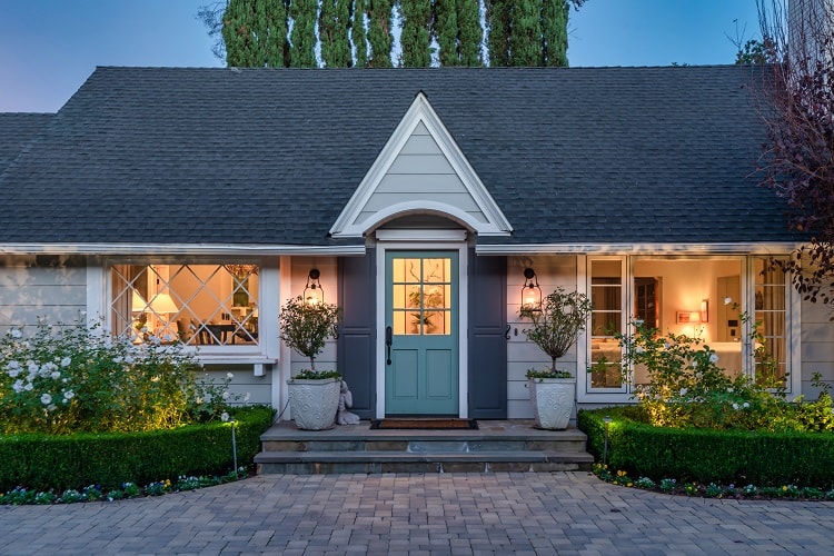 exterior of the ranch-style house