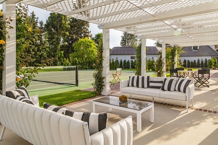 Outdoor terrace on the grounds of the estate.