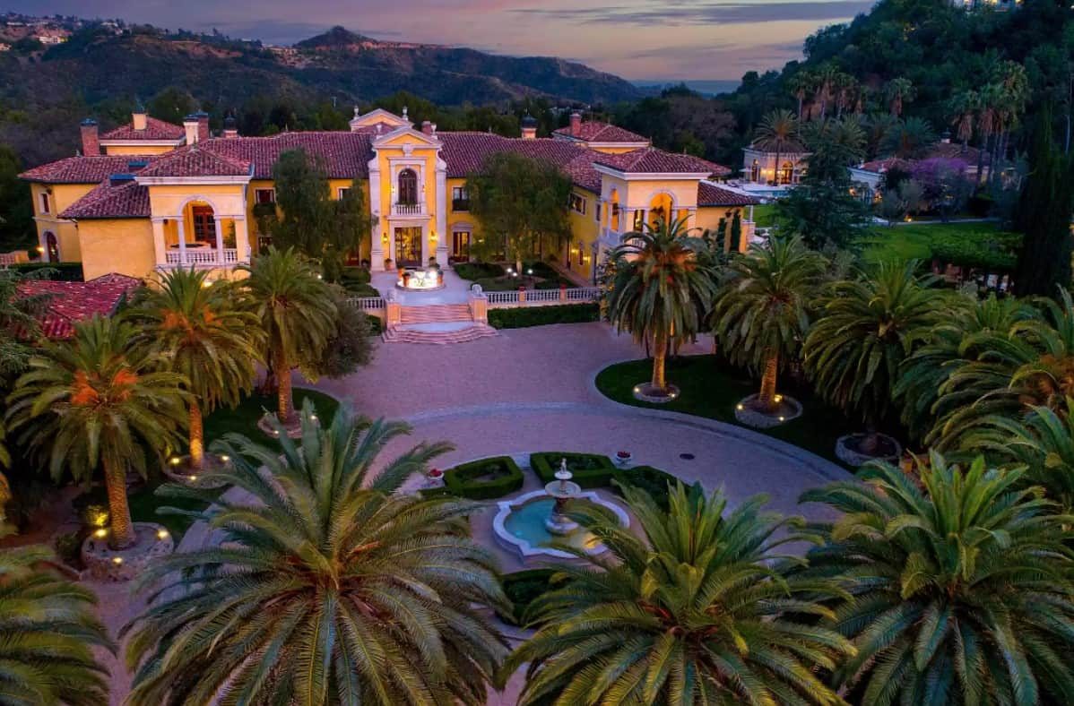 aerial view of Villa Firenze in Beverly Hills