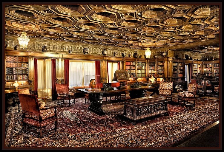 One of the many opulent rooms inside Hearst Castle.