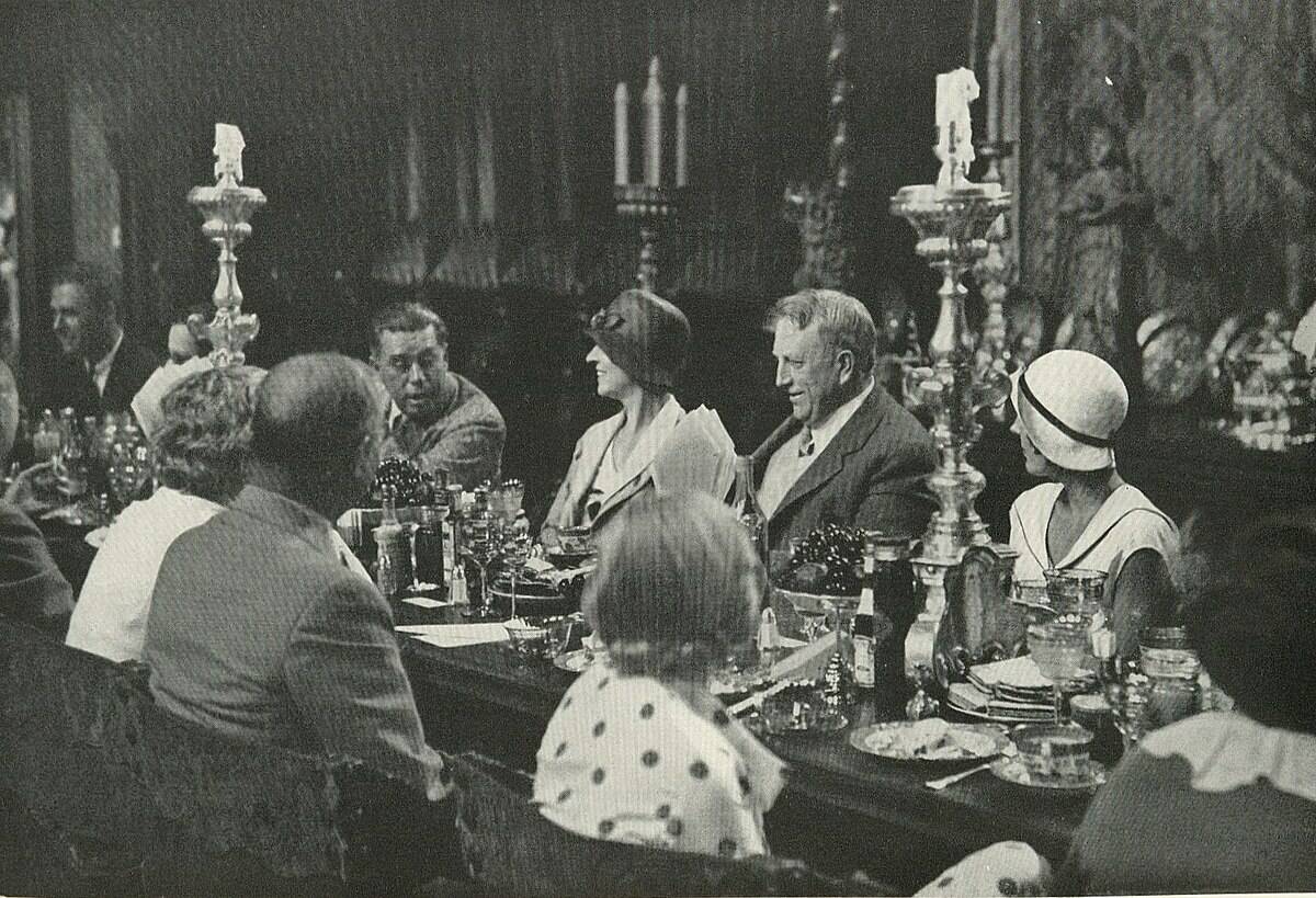 A social gathering at W.R. Hearst's estate.