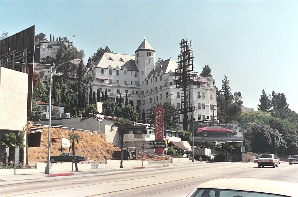 Renovation work at the Chateau Marmont in 1988.