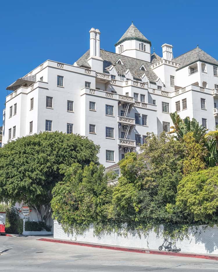 Exterior of the Chateau Marmont in Los Angeles. 