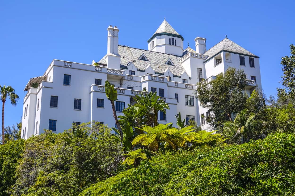 Exterior of the Chateau Marmont in Los Angeles