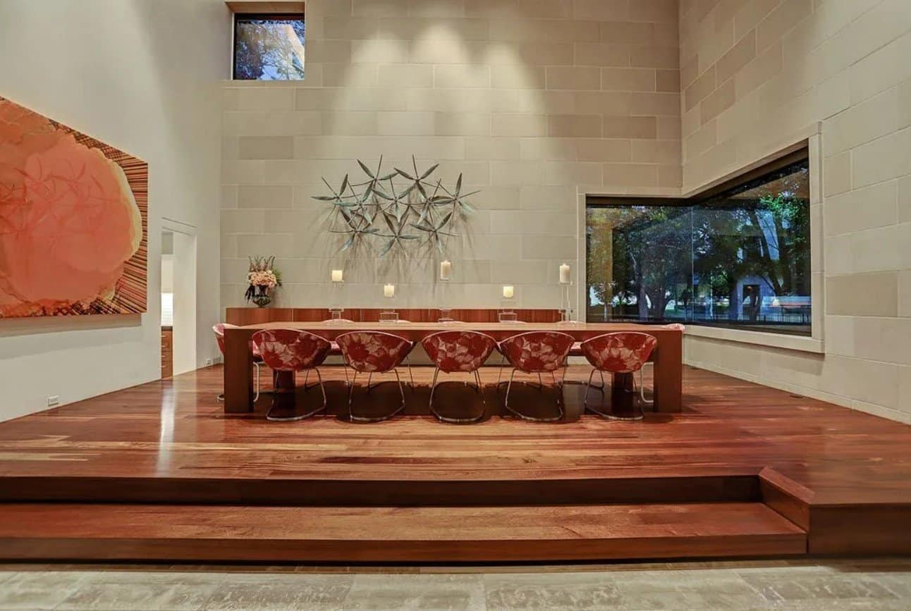 dining room inside Travis Scott's house in Houston