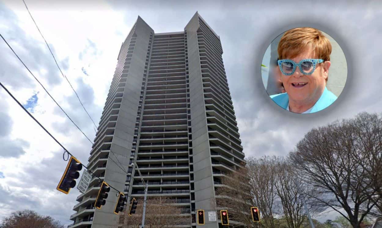 Elton John's apartment in Atlanta sits on the 36th floor of The Park Place condo tower in Buckhead. 