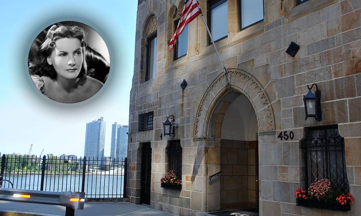 building entrance to Greta Garbo's apartment at The Campanile in New York