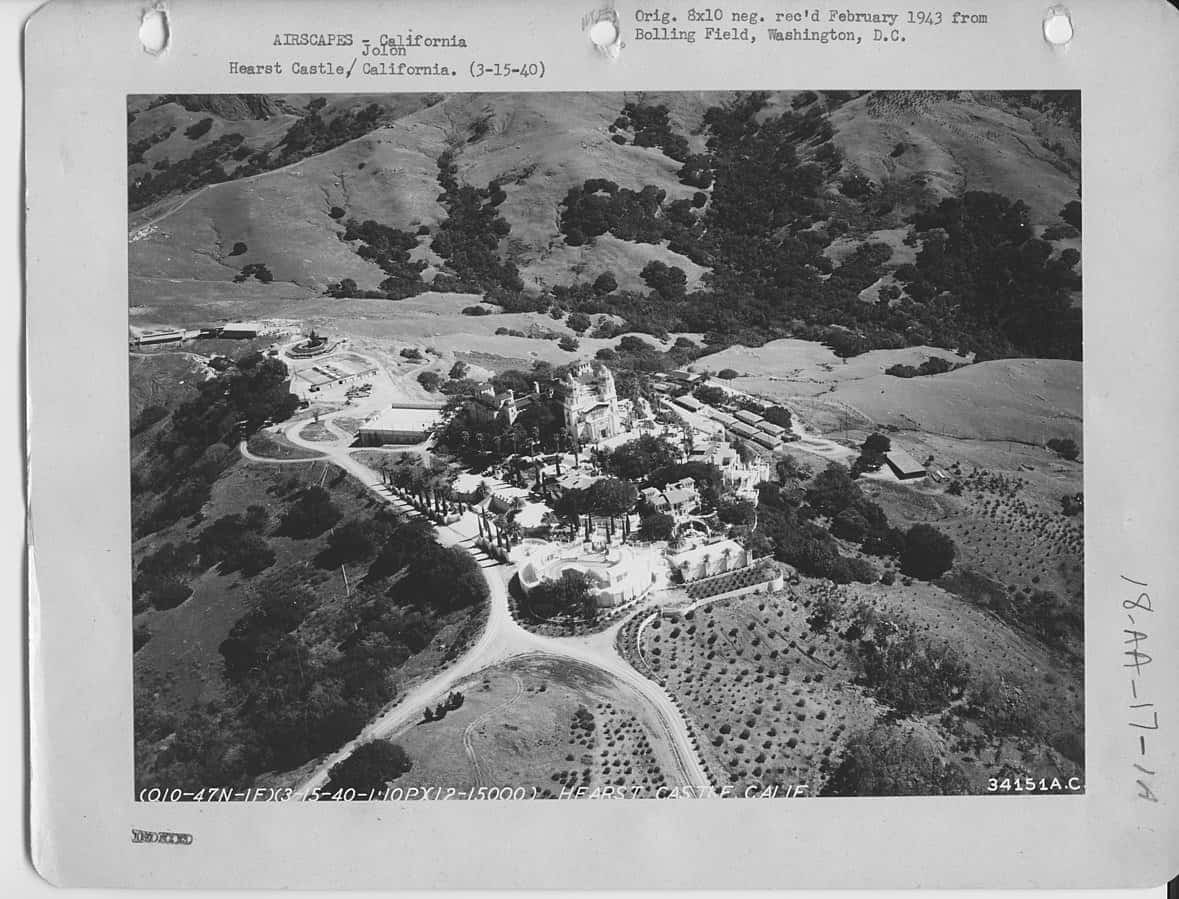 Historic photo of Hearst Castle. 