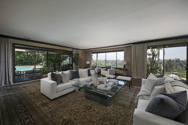 living room inside a midcentury modern ranch