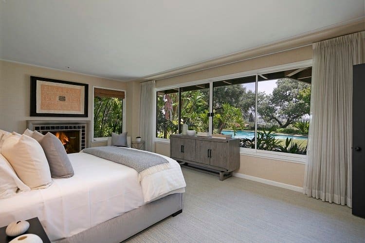 bedroom inside a midcentury modern ranch
