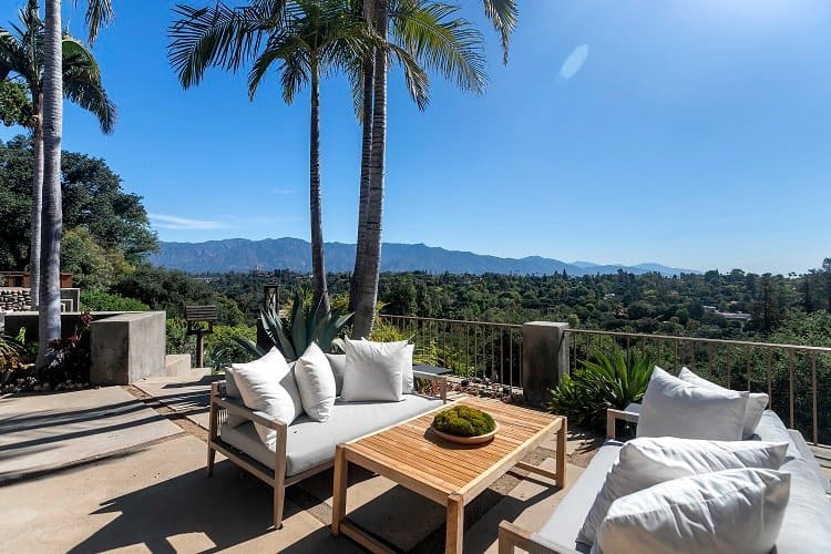 patio terrace with mountain views