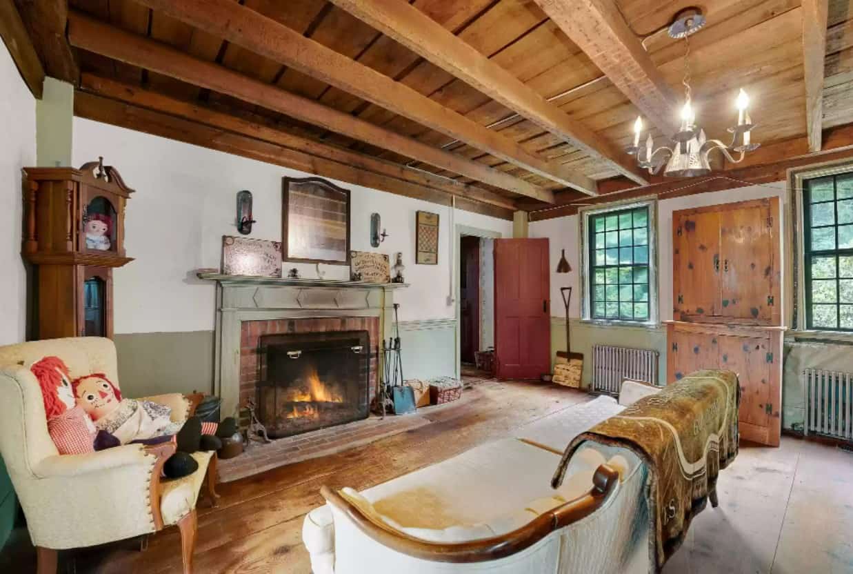 living room inside the real conjuring house. 