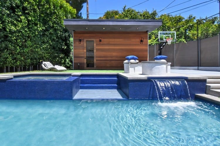 pool with waterfall