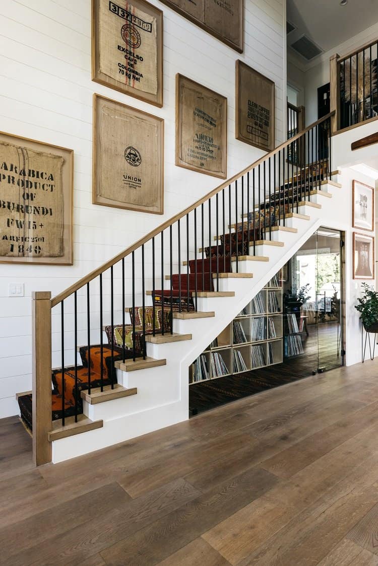 staircase with record room underneath