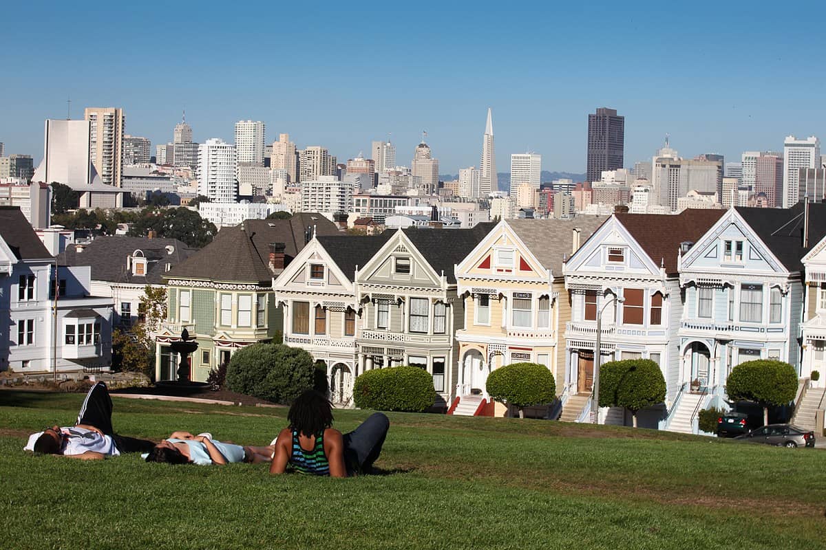 View of the Painted Ladies from Alamo Square. 