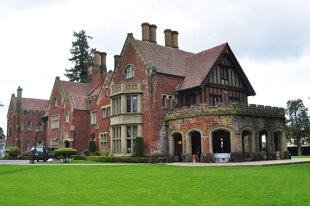 The exterior of Thornewood Castle. 