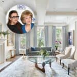 Actresses Debbie Reynolds and Carrie Fisher and the living room of their New York townhouse