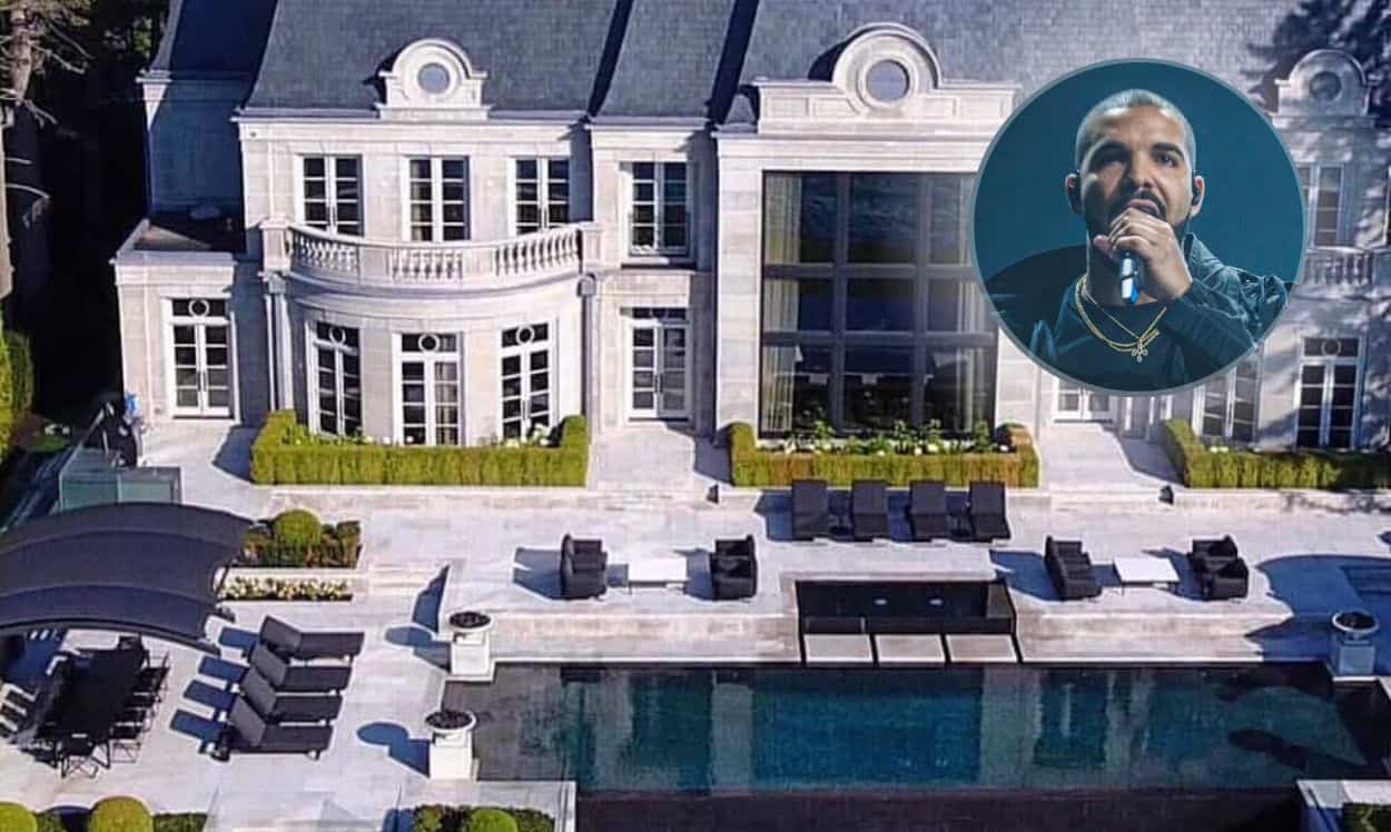 exterior of Drake's custom-built mansion in his hometown of Toronto, Canada