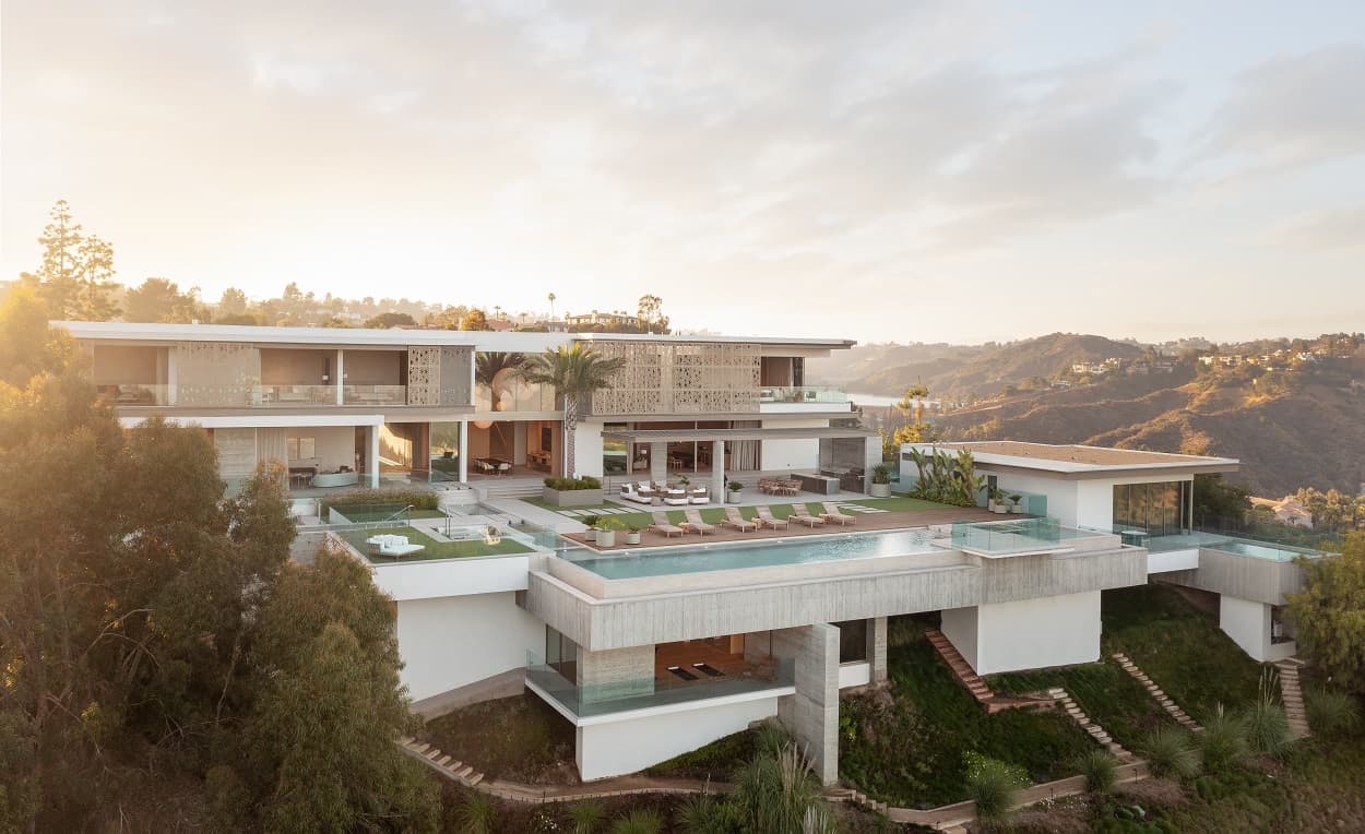 a modern mansion with city views is the most expensive house in Bel Air, California