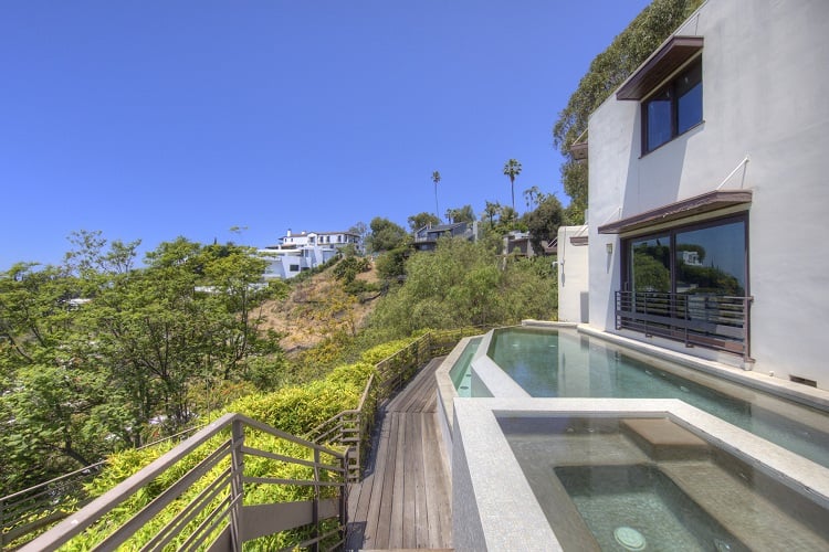 outdoor pool with views of Beverly Crest