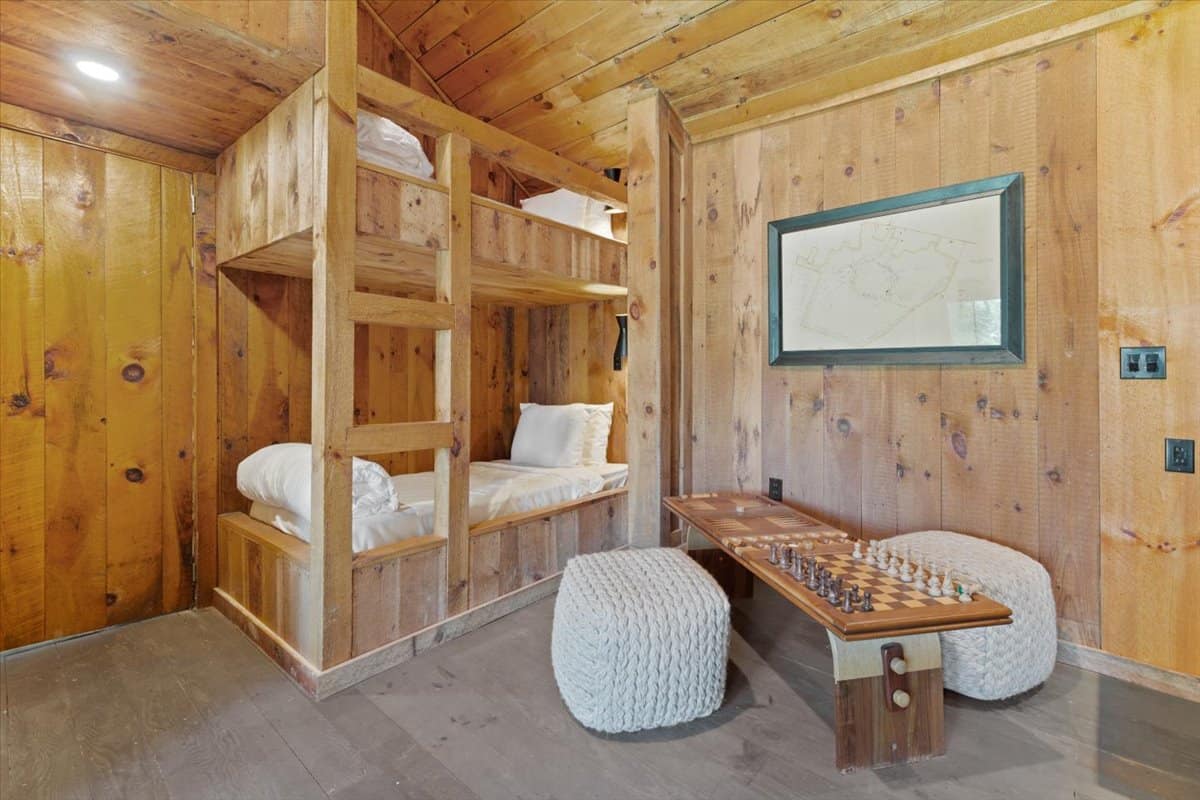 sleeping bunks inside the cottage