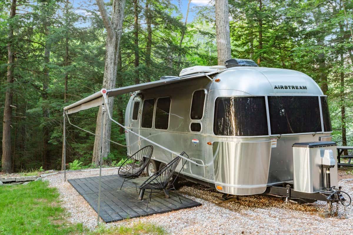 exterior of an airstream on the property