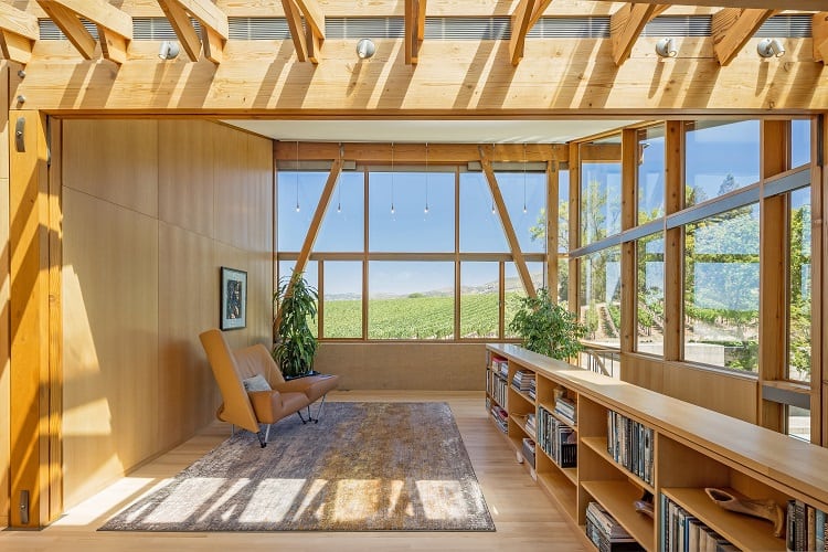 corner of the home office inside the Meteor Vineyard Estate