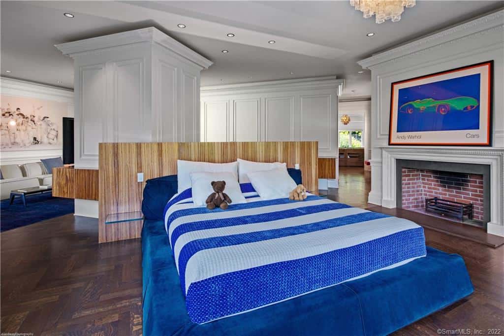 bedroom with fireplace