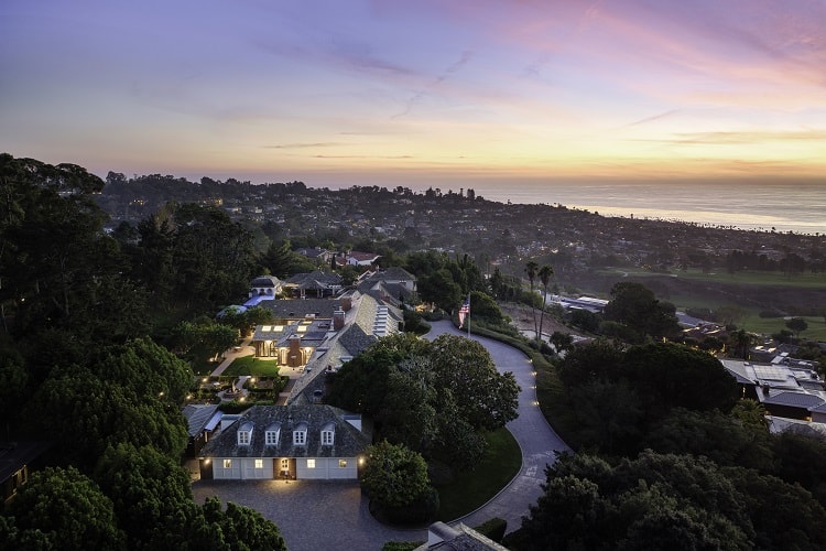 Aerial view of Foxhill Estate in La Jolla, San Diego