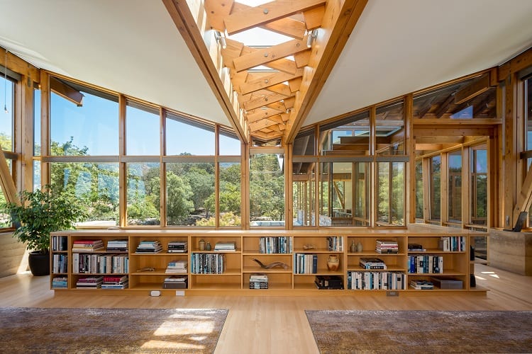 massive home office in the main residence at Meteor Vineyard Estate, Napa Valley.