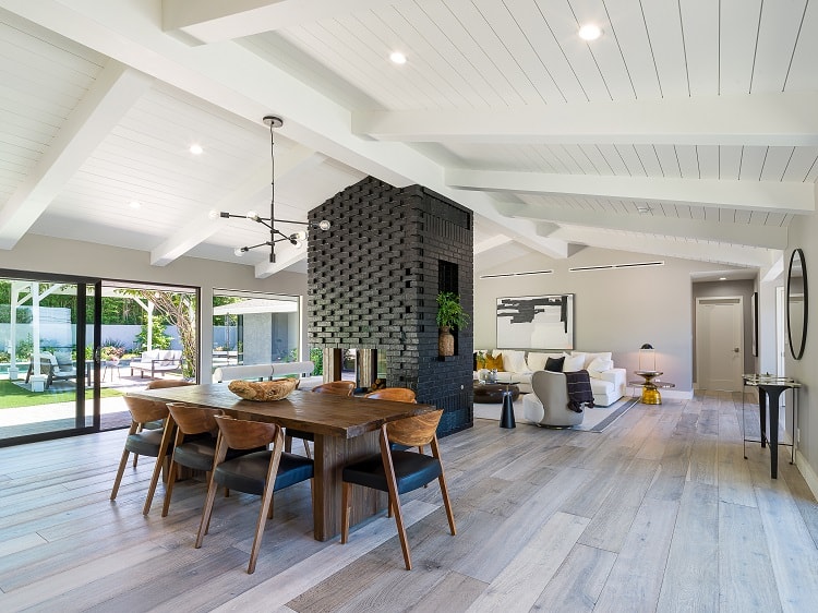 Dining and living area inside Valerie Bertinelli's house in Los Angeles.