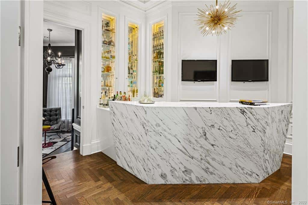 ultra-luxurious marble bar