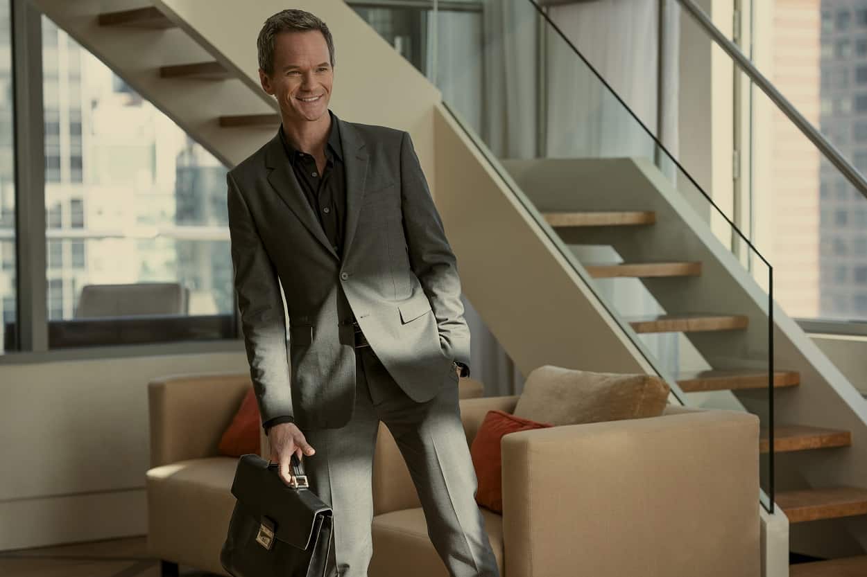 Neil Patrick Harris as Michael Lawson in episode 101 of Uncoupled, touring a luxury apartment