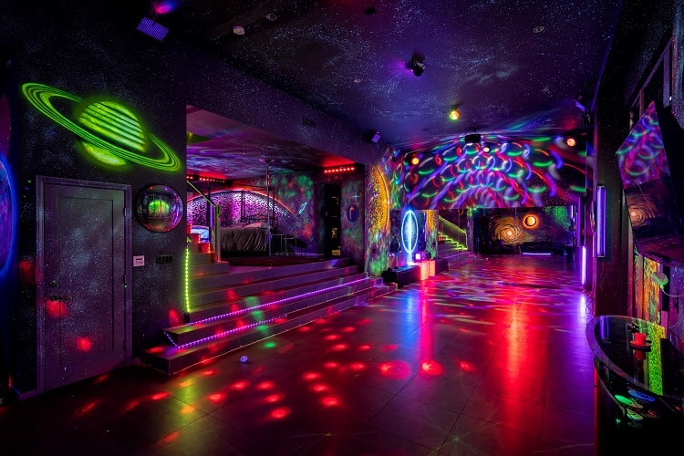 Nightclub inside the unique property known as the House of Sin, in Los Angeles.