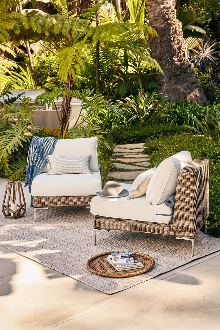 wicker chairs on a patio outdoors