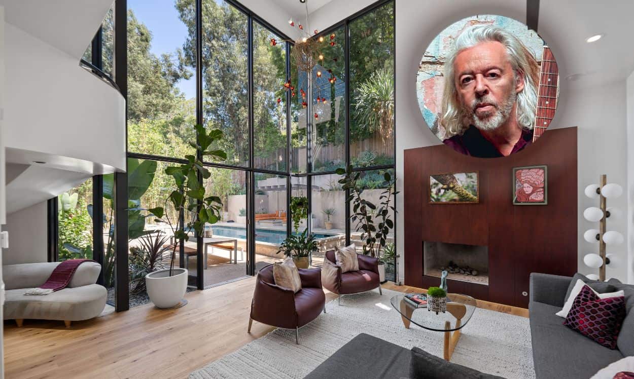 Tears for Fears frontman Roland Orzabal and the living room of his house in Los Angeles