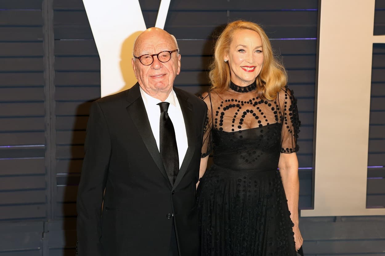 Media mogul Rupert Murdoch and ex-wife Jerry Hall at the 2019 Vanity Fair Oscar Party in Beverly Hills, CA