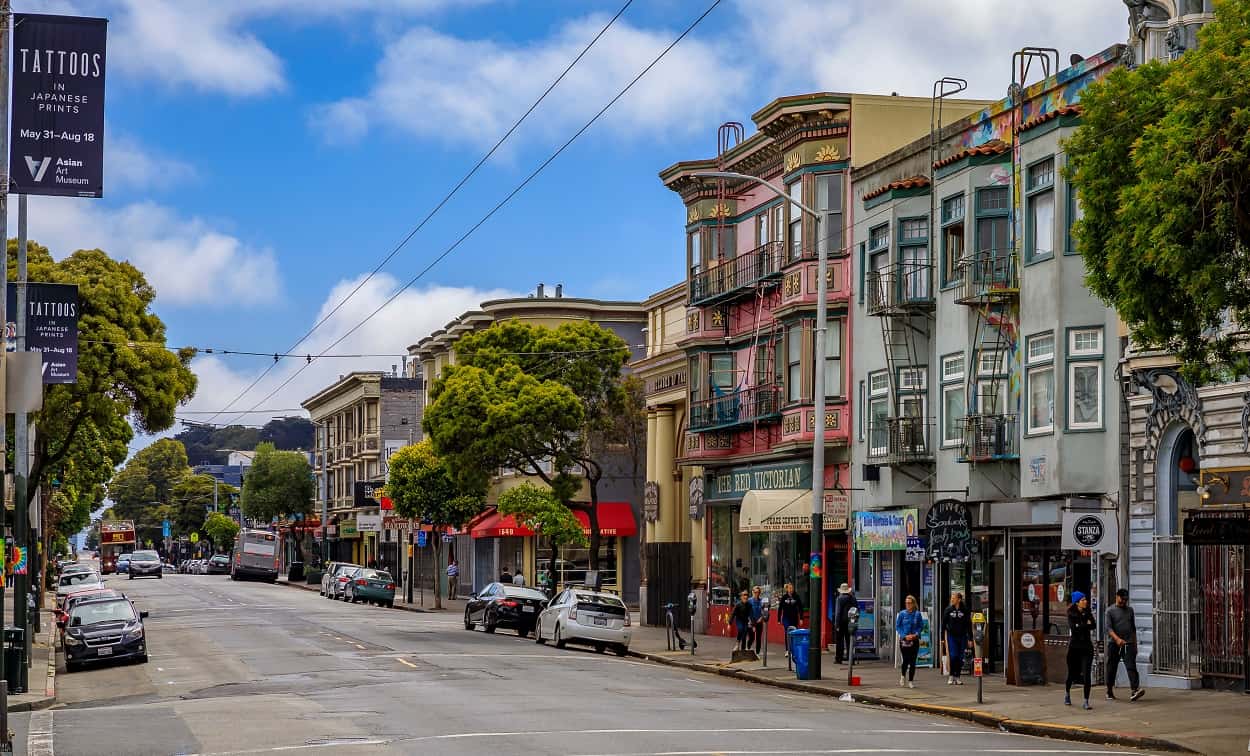 The streets of Haight-Ashbury in San Francisco, CA.