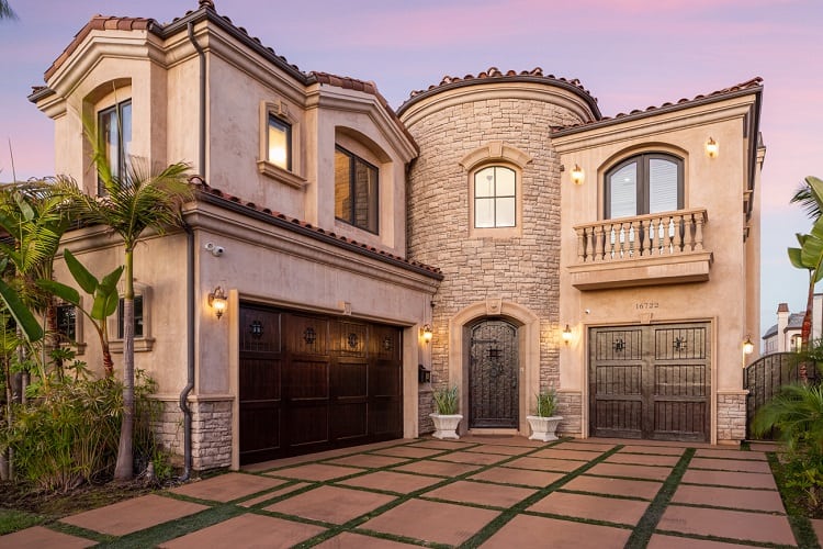 the exterior of Tito Ortiz's house in Huntington Beach