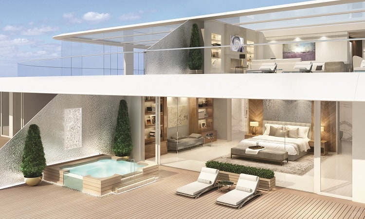 penthouse on the NJORD Superyacht.