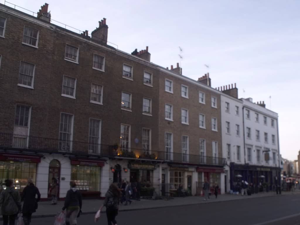 Row of houses lining the famous Baker Street in London