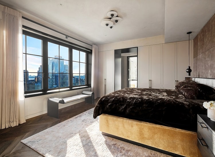 primary bedroom inside Trevor Noah's penthouse