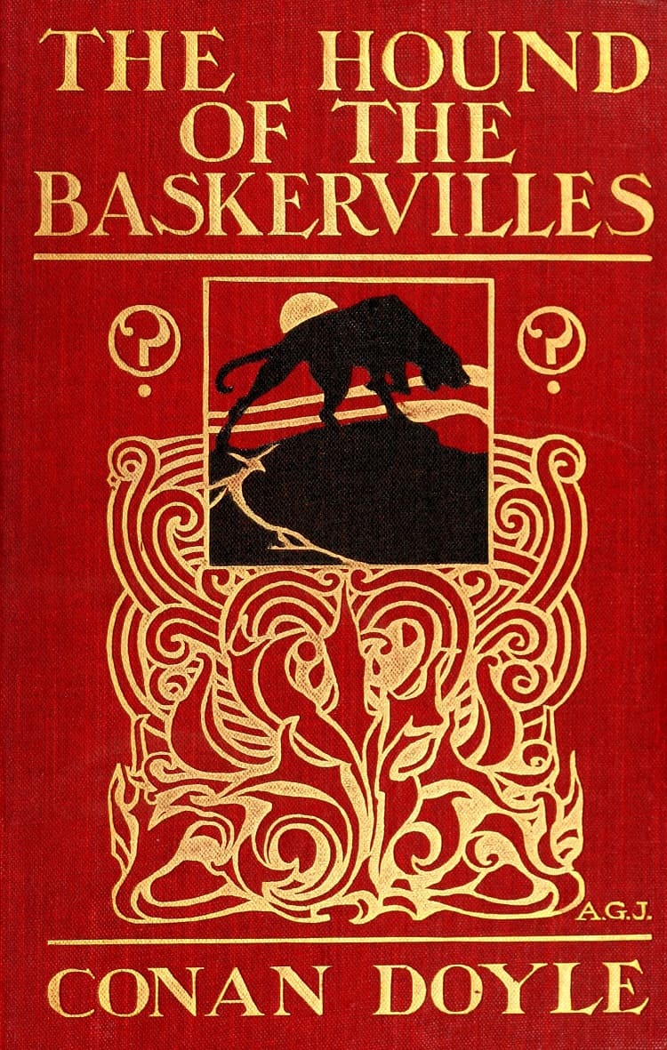 Cover for the Sherlock Holmes book, The Hound of the Baskervilles, released in 1902.