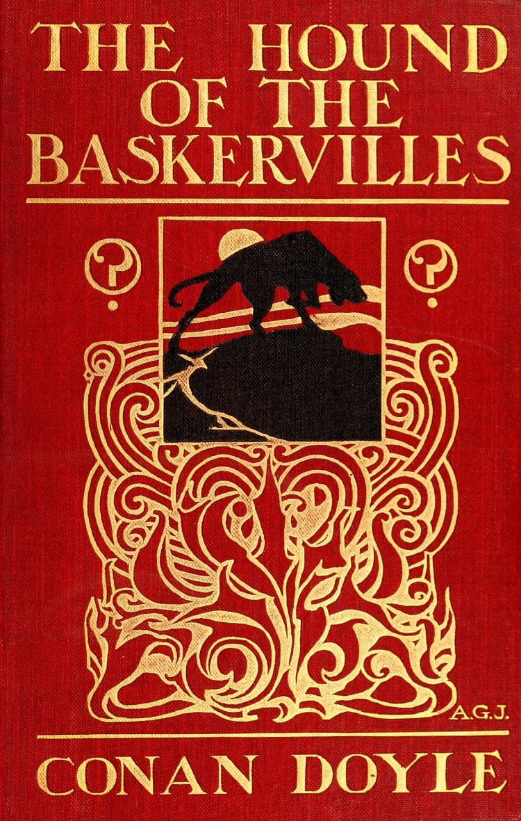 Cover for the Sherlock Holmes book, The Hound of the Baskervilles, released in 1902. 