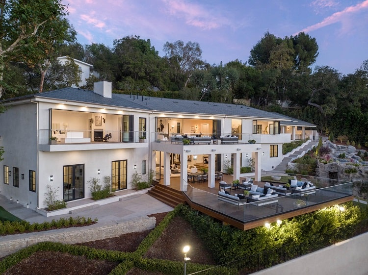 exterior of the house with an outdoor deck