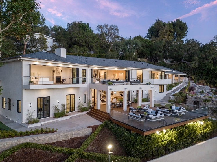 exterior of the house with an outdoor deck 