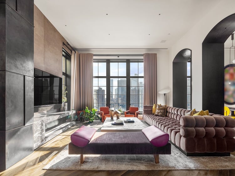 living room inside Trevor Noah's penthouse