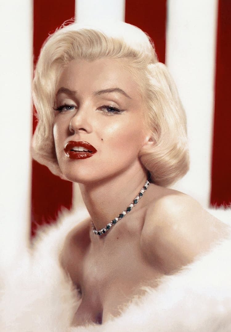 Marilyn Monroe in 1953 as she appears in the December 1953 issue of Photoplay magazine.